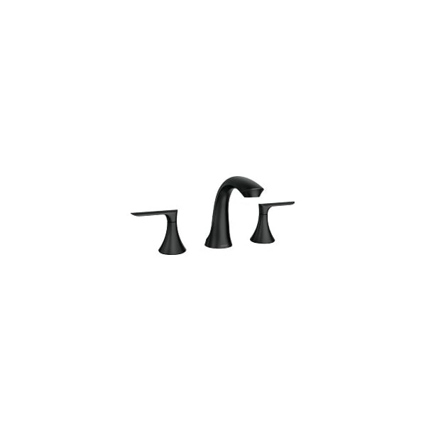 Two-Handle High Arc Bathroom Faucet in Matte Black
